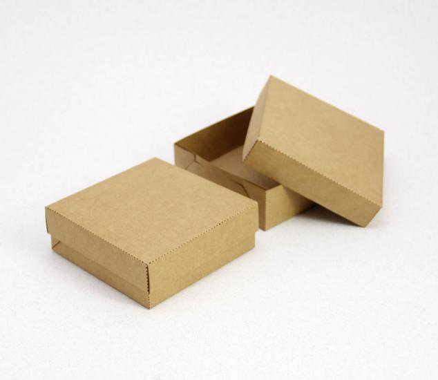 9 x 9 x 3 cm Kapaklı Kraft Karton Kutu